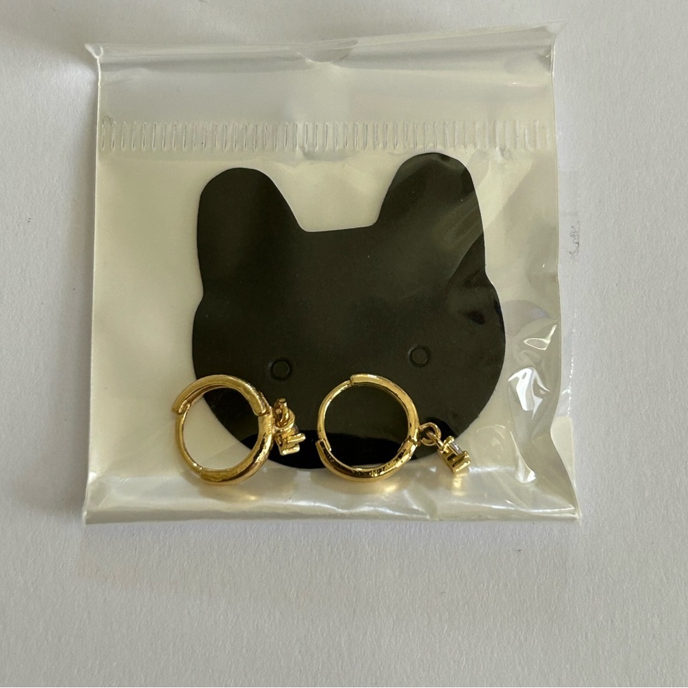 Elegant Gold Mini Hoop Earrings - Picture 3 of 3